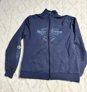 Blue Harley Davidson zip up women’s medium thumbnail 1