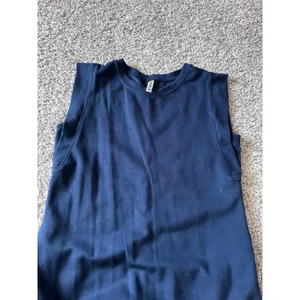 GRECERELLE Navy Blue Sleeveless Maxi Dress Side Slit Crew Neck Small thumbnail 5