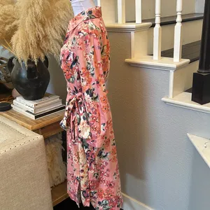 Zara Long Sleeves Side Pockets Floral Print Shirt MIDI Dress Size Small thumbnail 4