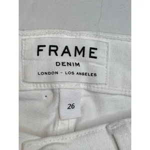 FRAME Le Skinny de Jeanne Crop Jeans Womens Size 26 Blanc White Mid Rise Stretch thumbnail 6