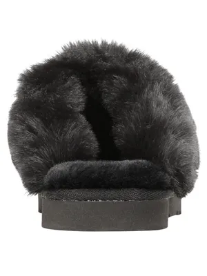NWT Style & Co Rayaa Quilted Faux Fur Slippers 10021612600 Black Beauty 5M thumbnail 4