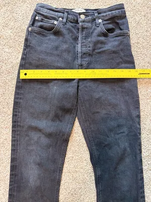 AGOLDE Riley High Rise Straight Crop Charcoal Black Wash Jeans | Size 27 thumbnail 11