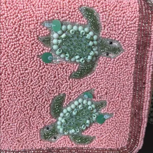 Handcrafted In India | Beaded Turtle Shoulder Bag 🐢 Pink thumbnail 6