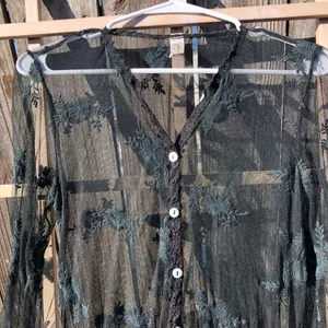 Gypsies Junkies Black Lace Long Sleeves Sheer Dress M thumbnail 6
