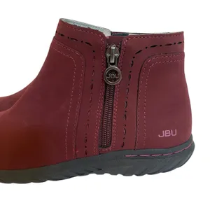 Jbu Memory Foam Do Juno Women Sz 7‎ M Burgundy Ankle Length Zip Up Chelsea Boots thumbnail 7