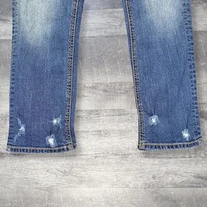 BKE Payton Distressed Crop Blue Jeans Womens 28 (31X26) Low Rise Denim ABK1629 thumbnail 3