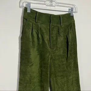 Lovers + Friends Lilith Pants High‎ Waist Faux Suede Green XXS Quiet Luxury Fall thumbnail 3