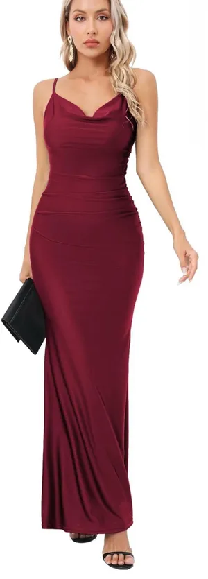 Lulus Red long silk burgundy/red formal dress thumbnail 1