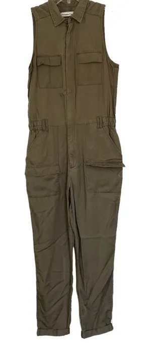 Abercrombie Fitch Green Sleeveless Utility Jumpsuit Small Tall thumbnail 1