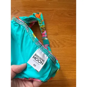 Banana Moon Tropical Floral Triangle Bikini Set Turquoise Pink Orange Size 40 thumbnail 4