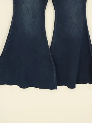 We The Free Free People CRVY Lace-Up Flare Jeans 33 Dark Wash High Rise Boho thumbnail 5
