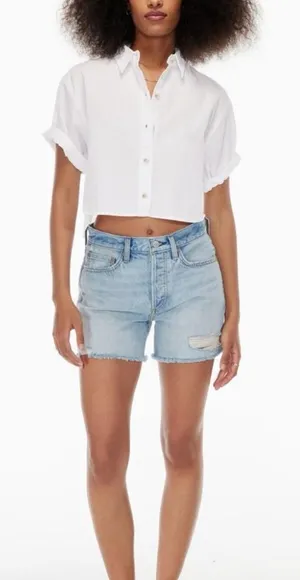 Aritzia cropped button up top thumbnail 1