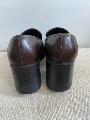 VTG Y2K Somethin Else By Skechers Chunky Brown Loafers Librarian Academia thumbnail 4