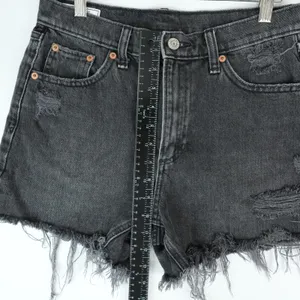Gap Denim Shorts Womens 25/0R (28x4) Black 4" High Rise Stride‎ Short Distressed thumbnail 8