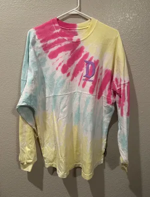 NWOT Disney Parks Disneyland Bright and Bold Tie Dye Spirit Jersey M thumbnail 1