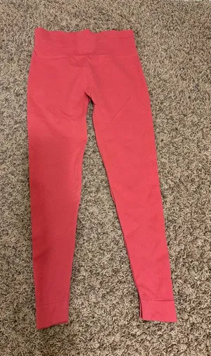Set Active Leggings Solid Pink Estimated Size Small Ankle Length Nylon Blend thumbnail 1