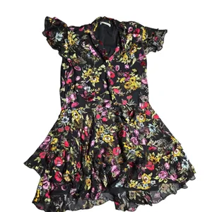 Alice + Olivia Moore Floral Flutter Sleeve‎ Tiered Dress Size: 4 thumbnail 2