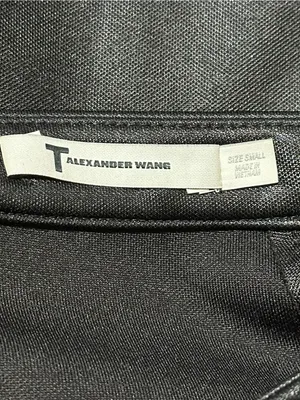 T Alexander Wang Women’s Size S Black Seamed Shimmery Pencil Straight Skirt thumbnail 3