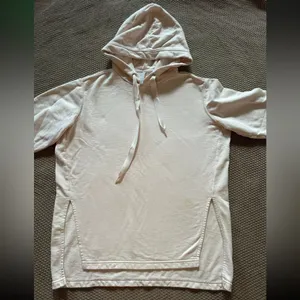 ATHLETA Pullover Yogi High Low Sweatshirt Pearl White Hoodie Long‎ Size Small thumbnail 2