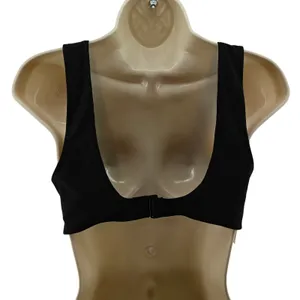 Aerie Black Lace Up Accented Scoop Bikini Bathing Suit Top Large thumbnail 4