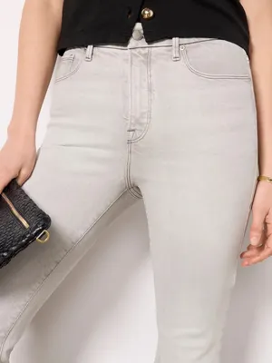 GOOD AMERICAN Good Legs Crop Mini Boot Jeans Amulet003 Grey Wash 6/28 Fray Hem thumbnail 2