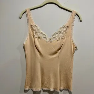 Vintage Perma-Lift Satin Lace Camisole Champagne Medium thumbnail 2
