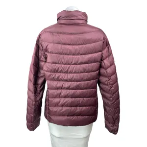 Uniqlo Burgundy Long Sleeves Quilted Ultra Light Down Puffer Coat Jacket Size L thumbnail 3