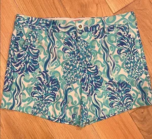 Lilly Pulitzer Callahan Knit Short Size 2‎ Shorts Pineapple thumbnail 1