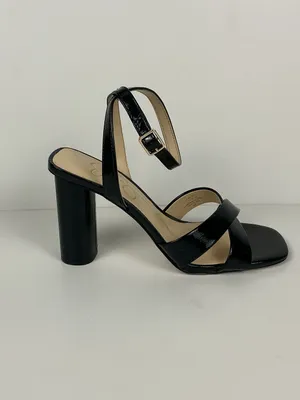 Jessica Simpson Black Patent Strappy Block Heel Sandals 4 inch thumbnail 5