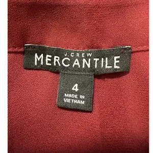 J. Crew Mercantile | Size 4 | Burgundy Red Top with Ruffle Bell Tie Sleeves thumbnail 5