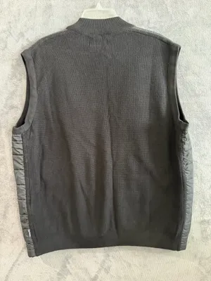 Barbour International Men’s XXL Black Quilted Knit Vest Snap Front thumbnail 7