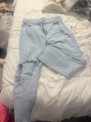 Light wash next level stretch American eagle size 14 baggy jeans thumbnail 2