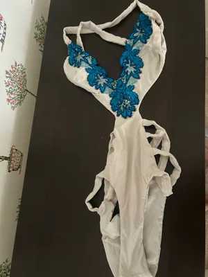 Blue life one piece white and blue swimsuit thumbnail 2