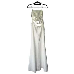 AQUA Formal Womens White Strappy Back Gown Square Neck Maxi Dress 6‎ thumbnail 2