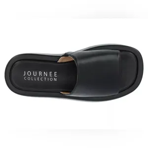 Journee Collection Denrie Platform Chunky Black‎ Sandal Size 9 thumbnail 10