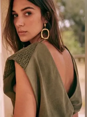 Sézane Ellen Dress in Vert Fade out thumbnail 2