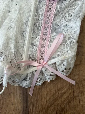 Edikted lace corset top with pink bows thumbnail 5