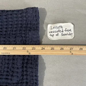 Mod O Doc Jacket Size Large Navy Textured Waffle Lagenlook Boxy Artsy Cotton Top thumbnail 9