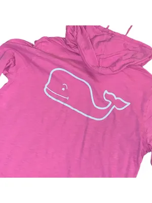 Vineyard Vines LIGHTWEIGHT Shirt Women's Pink Hoodie Tee Top Whale Sz M Coastal thumbnail 2