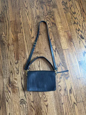 Madewell The Flap Convertible Crossbody Bag Black Leather Minimalist Travel thumbnail 3