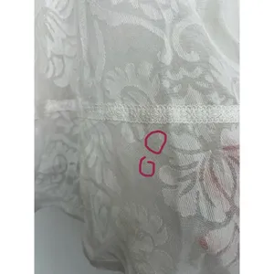Champagne & Strawberry Floral Blouse Boho Sheer Flowy Lace Top Bell Sleeves L thumbnail 9