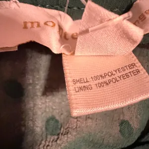 Monteau Los Angeles‎ Swiss Dot Peplum Top Green Ruffle Neck Long Sleeve Small thumbnail 11