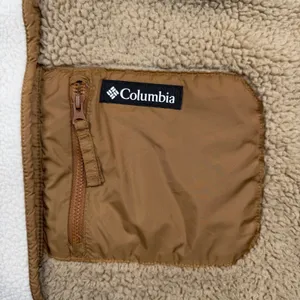 Columbia Helvetia Half Snap Fleece Pullover Women’s XL Cream Tan Sherpa Jacket thumbnail 2