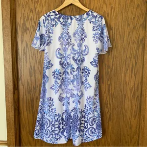 show me your mumu dress For Stitch Fix Medium‎ Blue Shift Dress CP0626 thumbnail 3