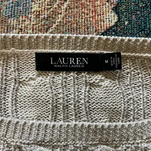 Lauren Ralph Lauren Black Label Cable Knit Cream Sweater Preppy Fall M Vintage thumbnail 14