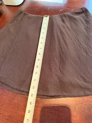 American Eagle Viscose Chocolate Brown Mini Skirt Size Small thumbnail 8