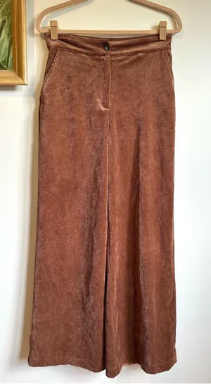 Industry Wide Leg Corduroy Pants Womens 8 Brown Chestnut thumbnail 1
