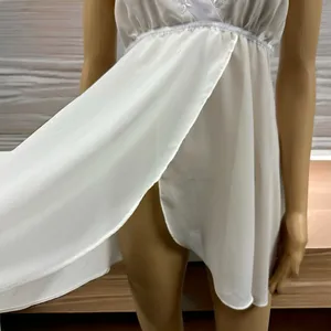 Anthropologie Flora Nikrooz Chemise Lingerie Ivory Embroidered Sequin Neckline M thumbnail 5
