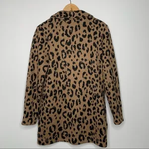 Rachel Zoe Leopard Wool Blend Two Button Cardigan Size Small thumbnail 6