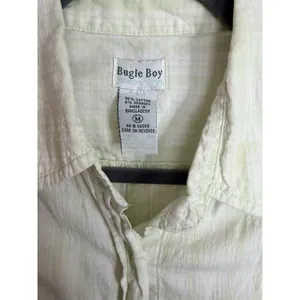 Bugle Boy Women's Size Med Light Yellow White Plaid Sleeveless Button Down VTG thumbnail 4